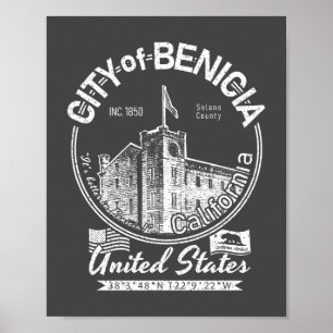 POSTER BENICIA CALIFORNIA - BENICIA ARSENAL CLOCKTOWER