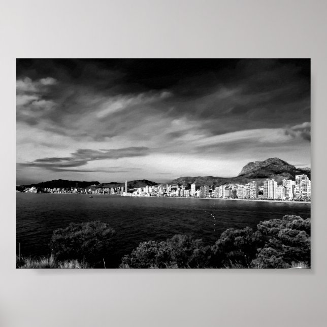 Poster Benidorm Levante Beach Costa Blanca Espagne Photo  (Devant)