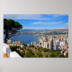 Poster Benidorm Skyline Cityscape Costa Blanca Espagne