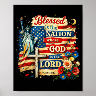 Poster Bénie est la nation dont Dieu est le seigneur foi 