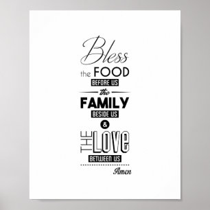 Poster Bénissez La Nourriture Devant Nous La Famille À Cô
