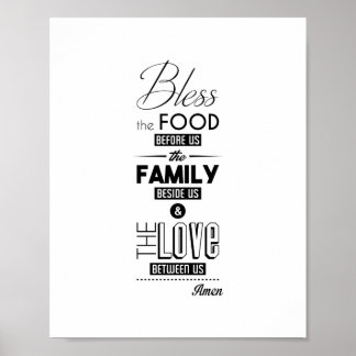 Poster Bénissez La Nourriture Devant Nous La Famille À Cô