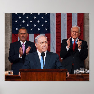 Poster Benjamin (Bibi) Netanyahu parle devant le congrès