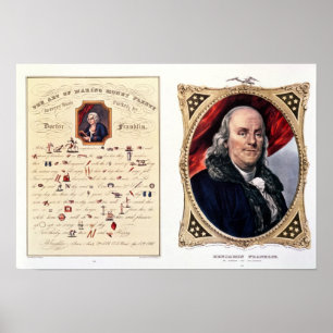 Poster Benjamin Franklin 1847