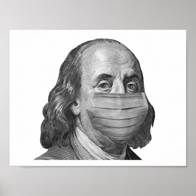 Poster Benjamin Franklin en masque (Devant)