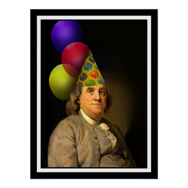 Poster Benjamin Franklin Joyeux anniversaire (Devant)