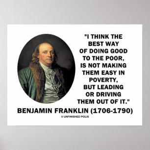 Poster Benjamin Franklin Meilleure Façon De Faire Le Bien
