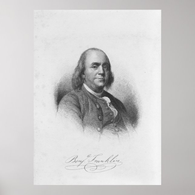 Poster BENJAMIN FRANKLIN par Henry Bryan Hall (Devant)