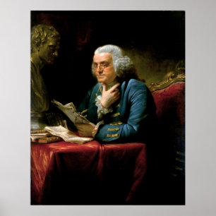 Poster BENJAMIN FRANKLIN Portrait de David Martin Imprime