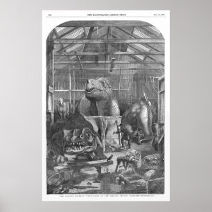 Poster Benjamin Waterhouse Hawkins Studio Antique Print