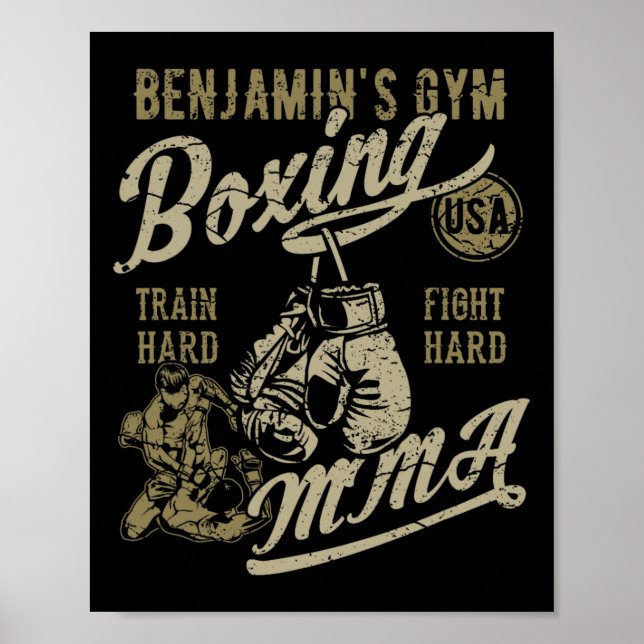 Poster Benjamin's Gym Boxing Mixed martial art Retro Desi (Devant)