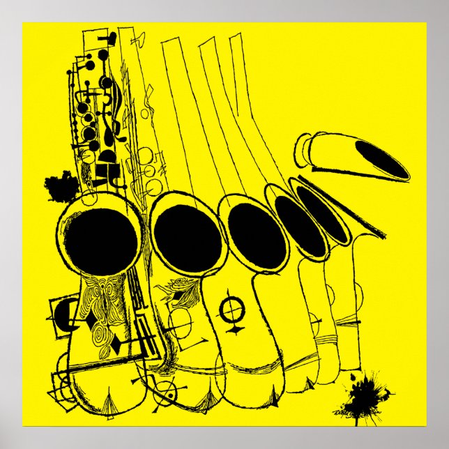 Poster Benny Carter, Saxophones Jazz Vintage (Devant)