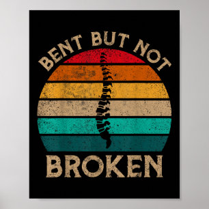 Poster Bent, mais pas cassé Retro Scoliosis Sensibilisati