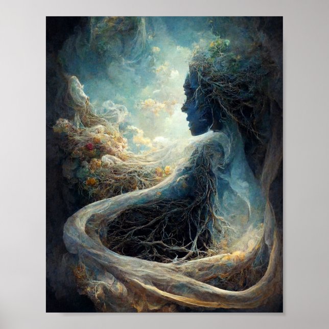 Poster Berceau du monde Imaginaire Science Fiction Art (Devant)