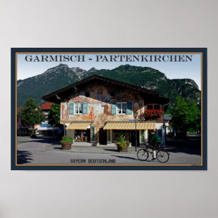 Poster Berchtesgaden - Biker bavarois