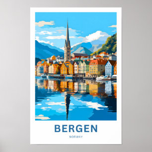 Poster Bergen Norvège Imprimer