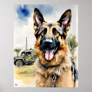 Poster Berger allemand - Art Chien Imprimer