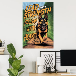 Poster Berger Allemand Courant Avec Force Et Coeur