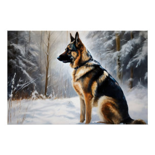 Poster Berger Allemand Laisser Neige Noël