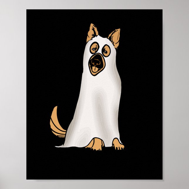 Poster Berger allemand mignon chien porter Fantôme drôle  (Devant)