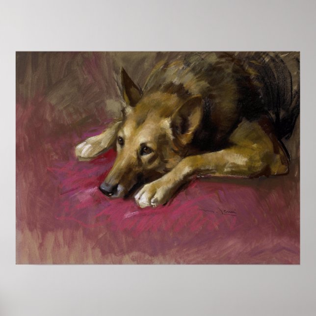 Poster Berger allemand patient par Marino Lenci (Devant)