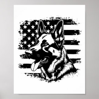 Poster Berger Allemand Usa Drapeau Sungels Patriotique 4e