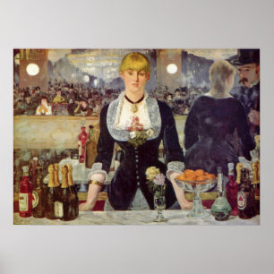 Poster Bergere Bartender de Manet Follie