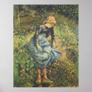 Poster Bergère par Camille Pissarro, Beaux-arts vintage