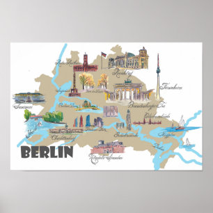 Poster Berlin accentue la carte