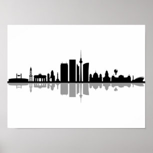 Poster BERLIN Allemagne Capital City Skyline Silhouette