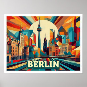 Poster Berlin Allemagne coloré artistique