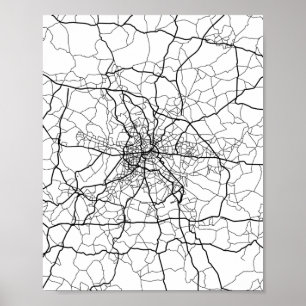 Poster Berlin, Allemagne Ligne noire