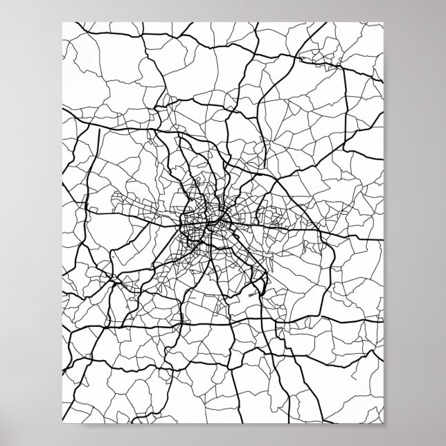 Poster Berlin, Allemagne Ligne noire (Devant)