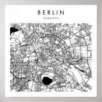 Berlin Allemagne Minimal Moderne Carte des rues