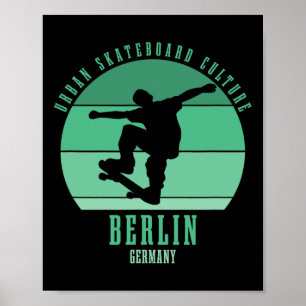 Poster Berlin Allemagne Skateboardeur Urne Skateboard 4 