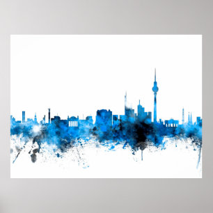 Poster Berlin Allemagne Skyline