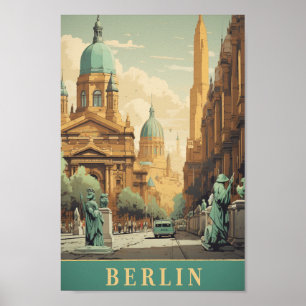 Poster Berlin Allemagne Vintage célèbre Travel Place