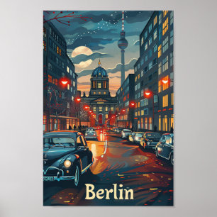Poster Berlin Allemagne Vintage Retro Voyage Illustration