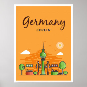 Poster Berlin Allemagne Vintage voyage d'art