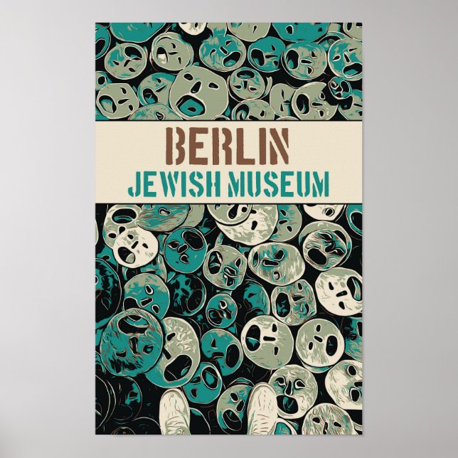 Poster Berlin Jewish Museum illustration Allemagne Carte  (Devant)