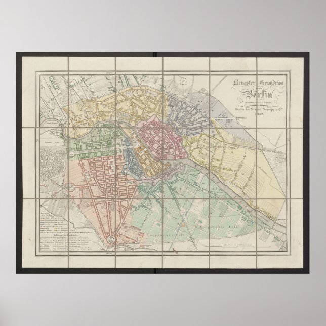 Poster Berlin Map, Neuester Grundriss, Germany Plan (Devant)