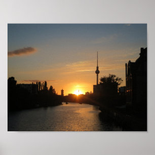 Poster Berlin Nacht Allemagne Fernsehturm Nacht Skyline