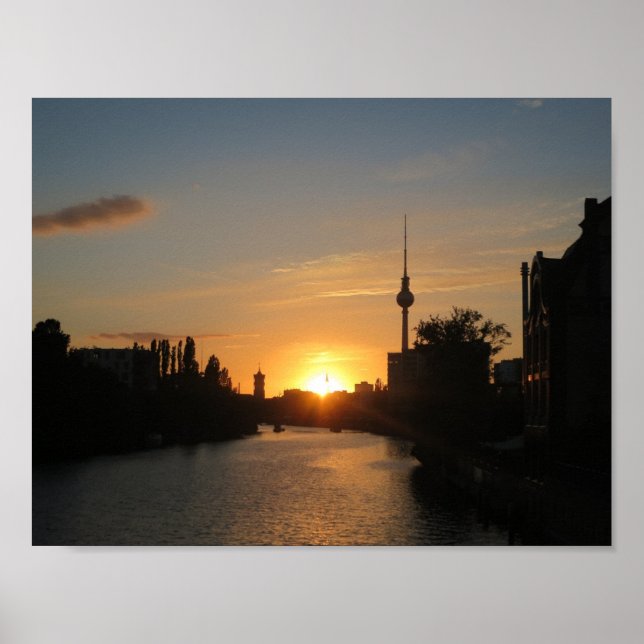 Poster Berlin Nacht Allemagne Fernsehturm Nacht Skyline (Devant)