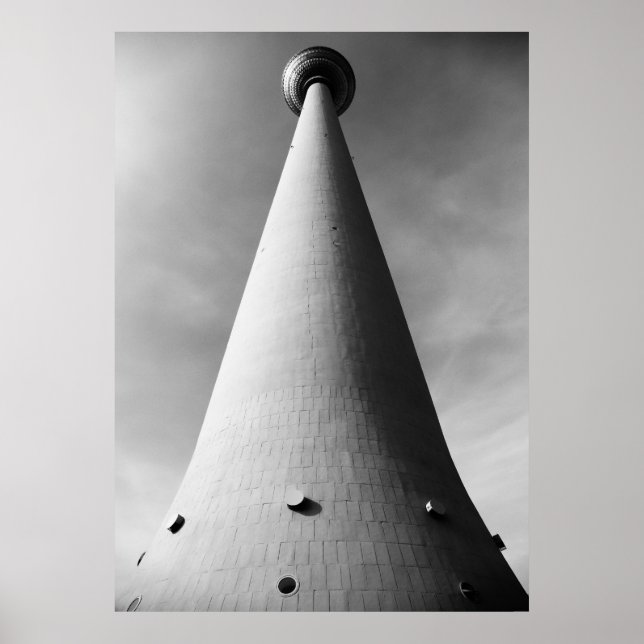 Poster Berliner Fernsehturm Schwarz Weiß (Devant)