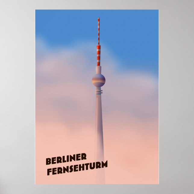 Poster Berliner Fernsehturm, tour de télévision de Berlin (Devant)