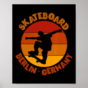 Poster Berlinois Allemagne Skateur Urne Skateboard 2 