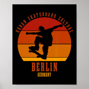 Poster Berlinois Allemagne Skateur Urne Skateboard 3 