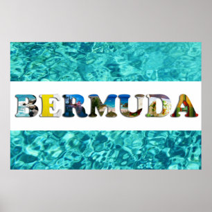 Poster Bermudes Plage tropicale Bleu Océan Photo Voyage
