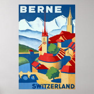 Poster Berne ~ Suisse ~Poster Suisse Vintage de voyage