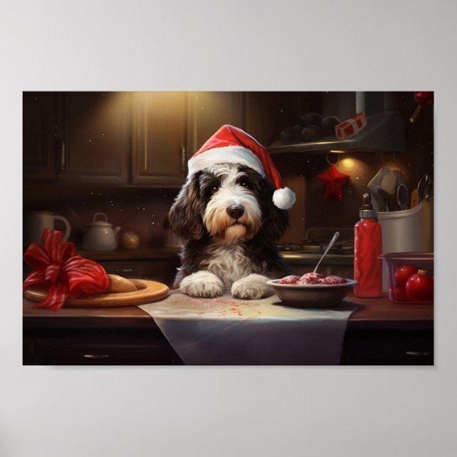 Poster Bernedoodle Christmas Cookies Festive Holiday (Devant)